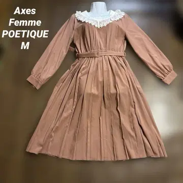 Axes Femme POETIQUE 레이스 칼라 긴팔 핑크 원피스