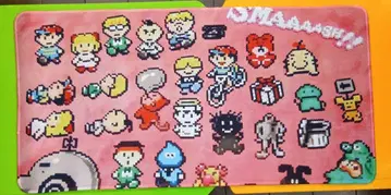 MOTHER2 어스 바운드 핑크 배경 도트 그림 캐릭터