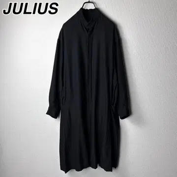 JULIUS 실크 혼방 롱 셔츠 블랙 율리우스