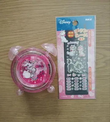 디즈니 마리 알람 시계 휴대폰 마리 버튼 씰