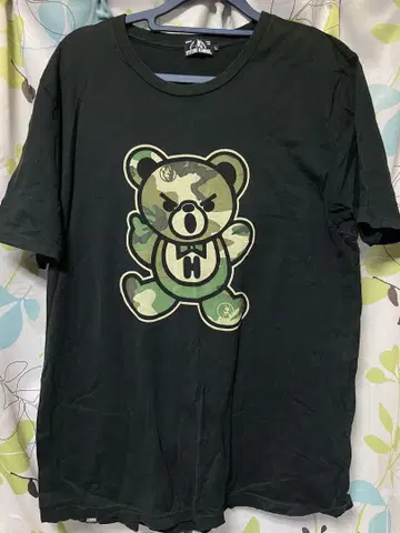 HYSTERIC GLAMOUR 카모플라주 곰 티셔츠 L 사이즈