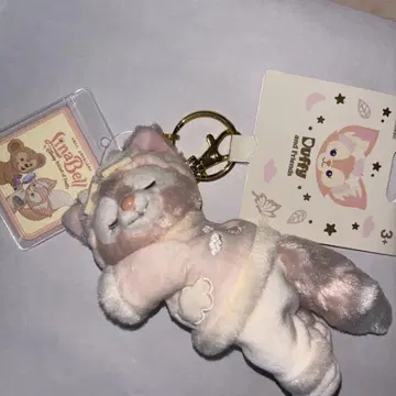 상하이 디즈니 한정판 리나벨 오네네 봉제 인형 키링 더피