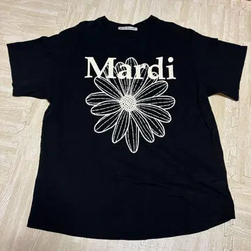 Mardi Mercredi 블랙 꽃무늬 티셔츠