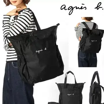 agnes b. 에네스베 엄마 백팩 2개 세트 블랙