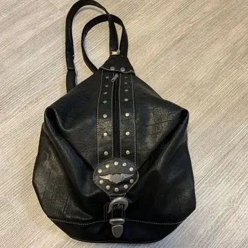 할리데이비슨 블랙 가죽 숄더백
