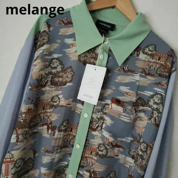 미사용 새상품 MELANGE 멜랑주 올 패턴 몽골 애니멀 무늬 레트로