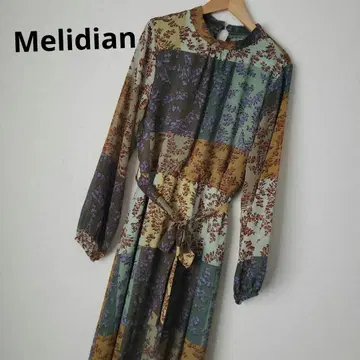 Melidian 패치워크 패턴 레트로 원피스 쇼와 여성 빈티지