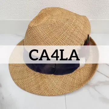 일본제 CA4LA 밀짚모자 스트로우 햇 천연 풀 페더 페이드 리본