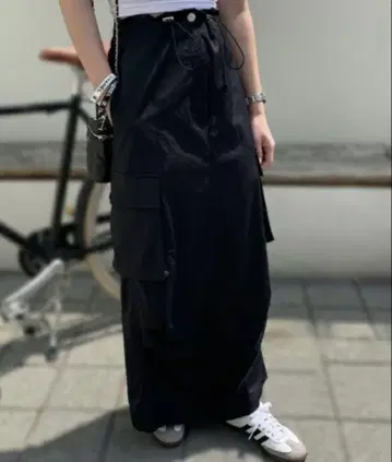 카고 롱 스커트 블랙