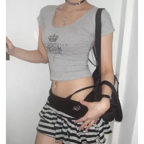 ●ANGELNUMBER555● An5 slim tshirt Angelnumber555 An5 slim t-shirt grey on Bunjang Global Site.
