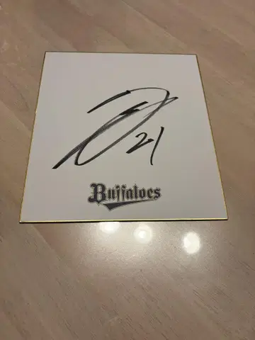 오릭스 버팔로스 야마자키 소이치로 친필 사인 색지