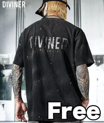 DIVINER Reversal Splash TEE 블랙 프리