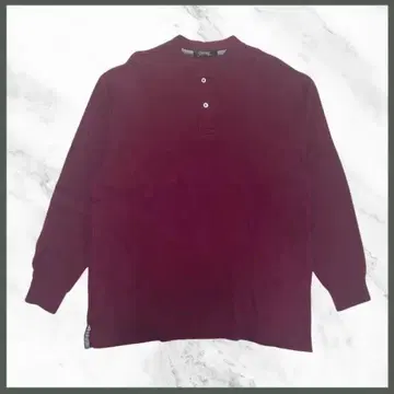티셔츠 버건디 긴팔 헨리넥 빈티지