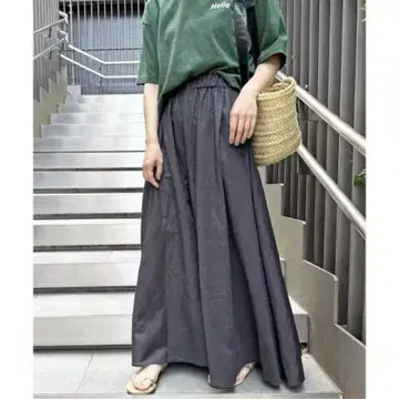 스픽 앤 스팬 린넨 혼방 개더 플레어 스커트