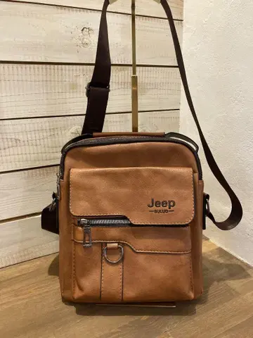 Jeep 지프 브라운 숄더백 중형 가죽 세련된