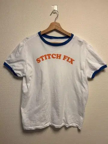 STITCH FIX 로고 티셔츠 화이트/블루 빈티지 USA