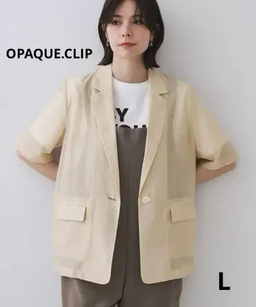 OPAQUE.CLIP 시어 하프 슬리브 테일러드 자켓