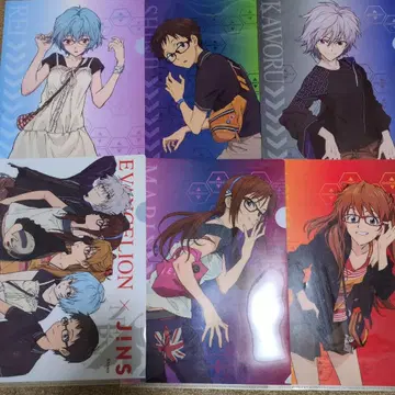 EVANGELION JINS 한정 클리어 파일 풀 컴프 6매 세트