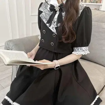 ROJITA 로지타 레이어드 스타일 테일러드 원피스 블랙 검정