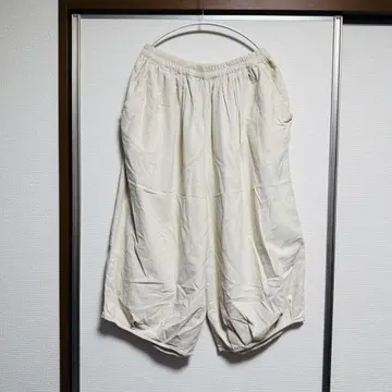 화이트 면100% 루즈한 팬츠 LL사이즈 서커스 팬츠