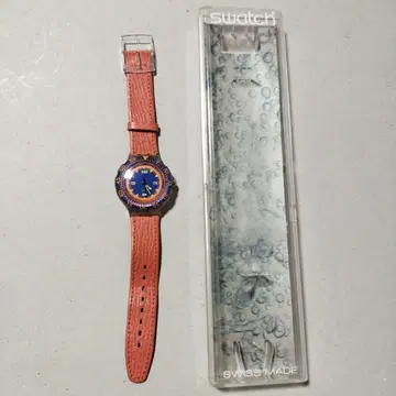 Swatch 손목시계 오렌지/파랑