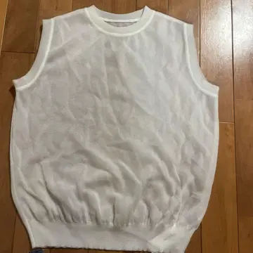 doudou 슬리브리스 니트 시어