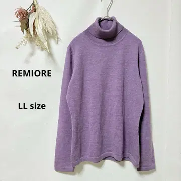 레미오레 REMIORE 긴팔 니트 LL 보라색 터틀넥 모 100%