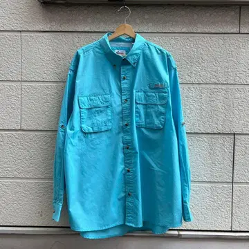 USED USA 구제 의류 스카이블루 긴팔 셔츠 낚시 셔츠 빈티지