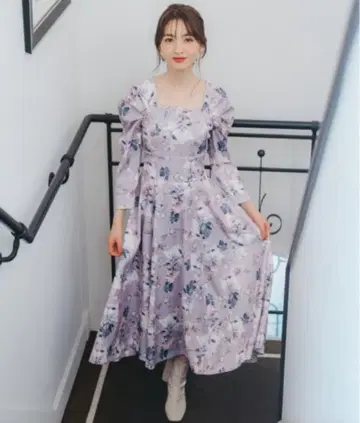 정가 19800엔 보카시 플라워 원피스 원피스 윌 꽃무늬