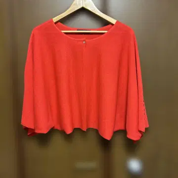 플레어 슬리브 가디건 오렌지 빨간색