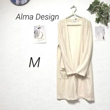 9608 Alma Design 롱 가디건 M 무지 레이온 혼방