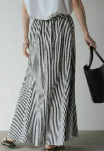 Loungedress 라운지 드레스 린넨 플레어 스커트 스트라이프
