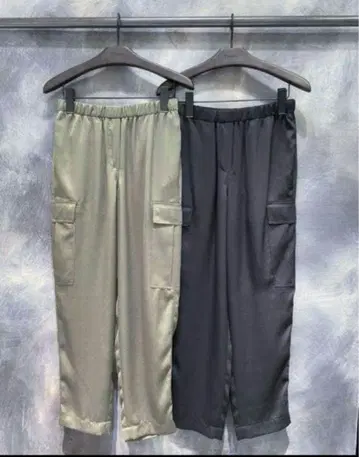 Theory 21ss 이지 풀온 카고 팬츠 새틴 비침 여름