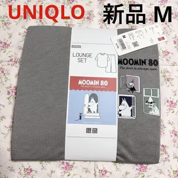 새상품 유니클로 무민 라운지 세트 반팔 그레이 M