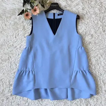 YOKOCHAN 요코짱 백 티어드 블라우스 블루