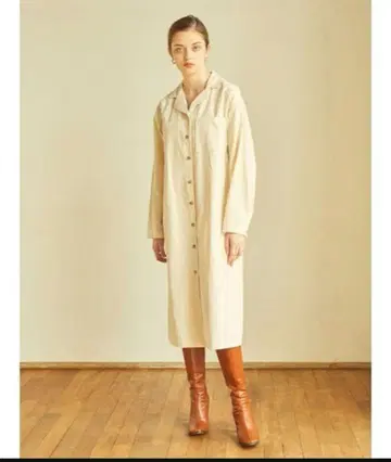 아이보리 셔츠 원피스 긴팔