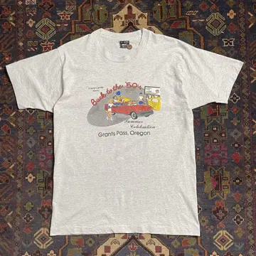 90s "Back to the 50s" 티셔츠 반팔 싱글 스티치