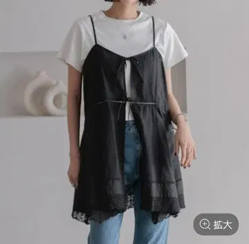로리즈팜 2WAY 코튼 레이스 미니 원피스 블랙