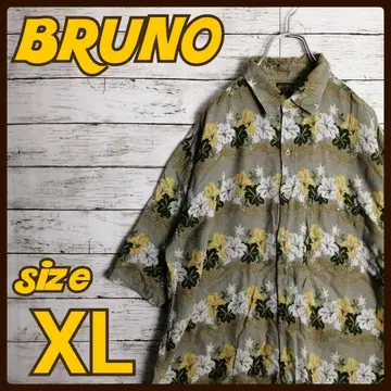 BRUNO 브루노 알로하 셔츠 레이온 꽃무늬 보타니컬 가슴 포켓 반팔