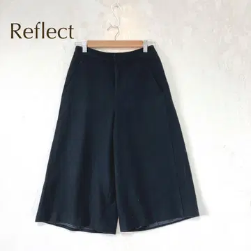 리플렉트 울 혼방 가우초 팬츠 블랙 (M) 안감 있음 넉넉한 무지