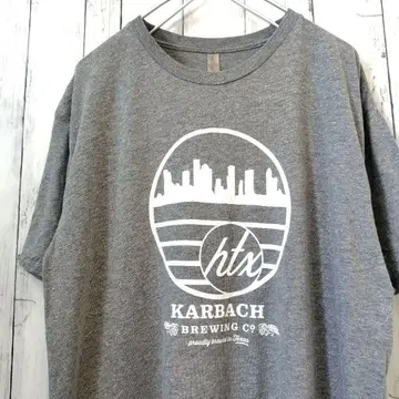 NEXTLEVEL KARBACH 기업 로고 티셔츠 그레이 XL 구제 의류