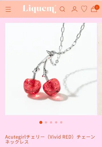 Liquem Acute girl 체리 목걸이 Vivid RED