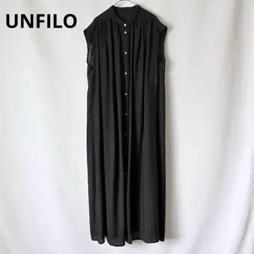 UNFILO 안피로 세탁 가능한 빈티지 시어 개더 원피스