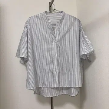 SALOON 라메 스트라이프 셔츠 M