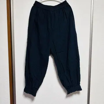 다크 블루 릴랙스 팬츠 테이퍼드 팬츠 벌룬 팬츠 밑단 밴딩 DGY