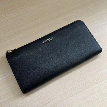 훌라 장지갑 여성용 새상품급 두겹 지갑 FURLA 가죽 블랙
