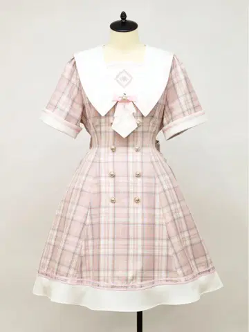 Amavel Twinkle Sparkle 체크 세일러 원피스