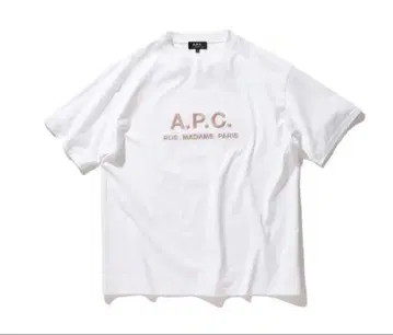 a.p.c. 브라운 베이지 로고 티셔츠