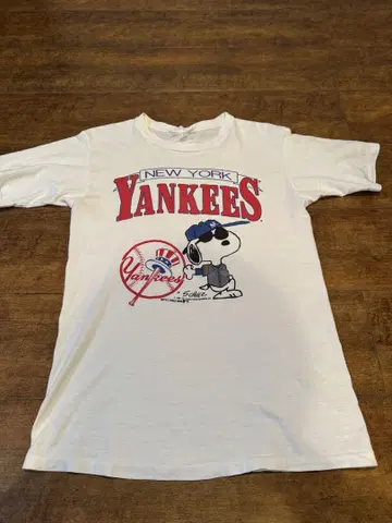 스누피 양키스 티셔츠 80s