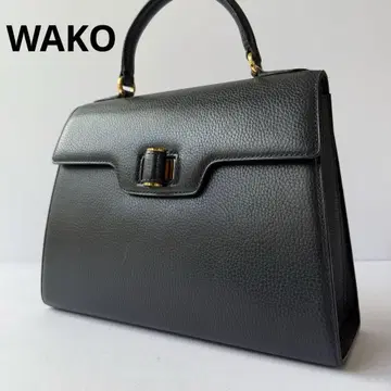 WAKO 턴락 밴드 백 천연 가죽 주름 우아함 금장 장식